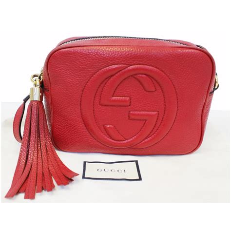 gucci soho small leather disco bag red|gucci soho disco bag price.